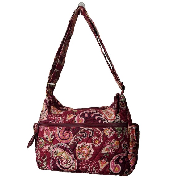 Vera Bradley Small Tote Bag Piccadilly Plum Retired Fall 2005 Shoulder Purse Bag - Picture 1 of 14